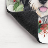 Bernedoodle Kerstkrans Feestelijke Pup Muismat (Hoek)