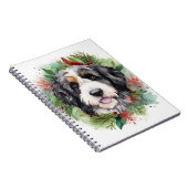 Bernedoodle Kerstkrans Feestelijke Pup Notitieboek (Rechterzijde)