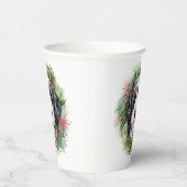 Bernedoodle Kerstkrans Feestelijke Pup Papieren Bekers (Rechts)