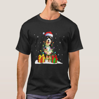 Bernedoodle Kerstman Kerstboom Lichtjes Xmas Pyjam T-shirt