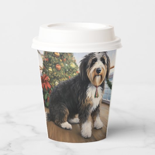 Bernedoodle Kerstmis Cruise: Pauze Vakantie Papieren Bekers (Voorkant)
