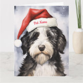 Bernedoodle Kerstmis Gepersonaliseerd Kaart (Voorkant)