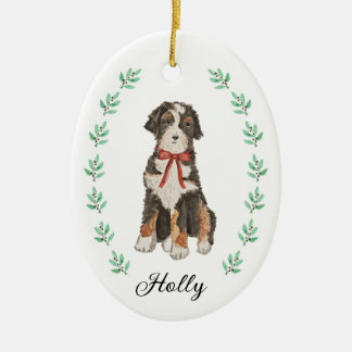 Bernedoodle kerstversiering keramisch ornament