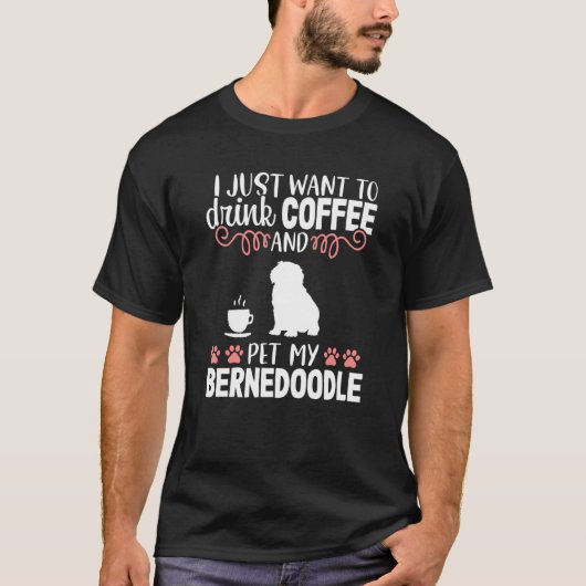 Bernedoodle mam koffie puppy hond vrouwen t-shirt (Voorkant)