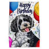 Bernedoodle met ballonnen medium cadeauzakje (Achterkant)