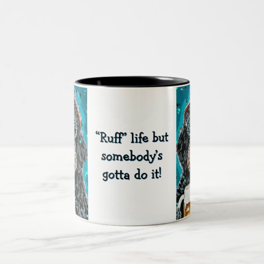 Bernedoodle met een mok (Center)