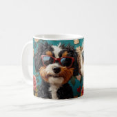 Bernedoodle Met Hartrozen Valentijnsdag  Koffiemok (Voorkant links)