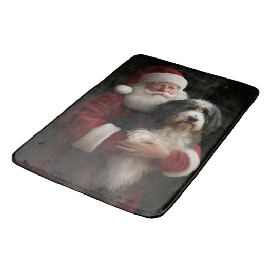 Bernedoodle met Sinterklaas Feestelijke Kerstmis Badmat (Gekanteld)