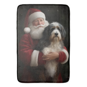 Bernedoodle met Sinterklaas Feestelijke Kerstmis Badmat