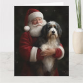 Bernedoodle met Sinterklaas Feestelijke Kerstmis Kaart (Voorkant)