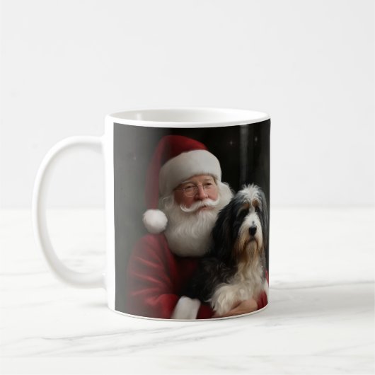Bernedoodle met Sinterklaas Feestelijke Kerstmis Koffiemok (Links)