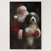 Bernedoodle met Sinterklaas Feestelijke Kerstmis Legpuzzel (Verticaal)