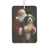 Bernedoodle met Sinterklaas Feestelijke Kerstmis Luchtverfrisser (Achterkant)
