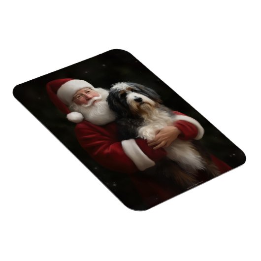 Bernedoodle met Sinterklaas Feestelijke Kerstmis Magneet (Rechterzijde)