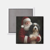 Bernedoodle met Sinterklaas Feestelijke Kerstmis Magneet (Voorkant / Achterkant)