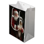 Bernedoodle met Sinterklaas Feestelijke Kerstmis Medium Cadeauzakje (Voorkant Gekanteld)