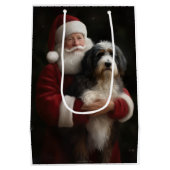 Bernedoodle met Sinterklaas Feestelijke Kerstmis Medium Cadeauzakje (Achterkant)