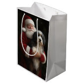 Bernedoodle met Sinterklaas Feestelijke Kerstmis Medium Cadeauzakje (Achterkant Gekanteld)