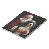 Bernedoodle met Sinterklaas Feestelijke Kerstmis Notitieblok (Linkerzijde)