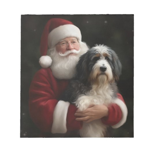 Bernedoodle met Sinterklaas Feestelijke Kerstmis Notitieblok (Voorkant)