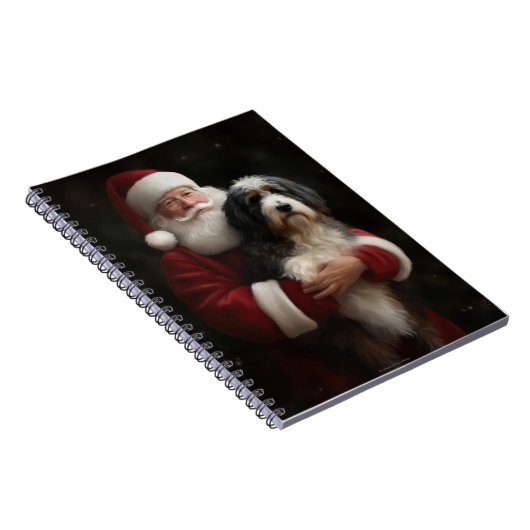 Bernedoodle met Sinterklaas Feestelijke Kerstmis Notitieboek (Rechterzijde)