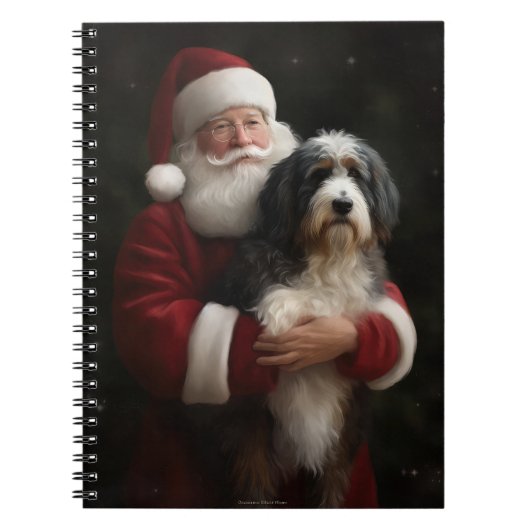 Bernedoodle met Sinterklaas Feestelijke Kerstmis Notitieboek (Voorkant)