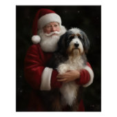 Bernedoodle met Sinterklaas Feestelijke Kerstmis Perfect Poster (Voorkant)