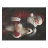 Bernedoodle met Sinterklaas Feestelijke Kerstmis Tafelkleed (Voorkant (Horizontaal))