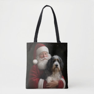 Bernedoodle met Sinterklaas Feestelijke Kerstmis Tote Bag