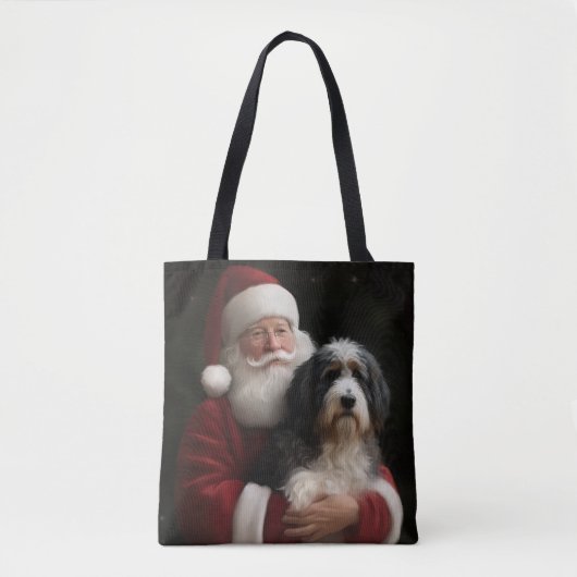 Bernedoodle met Sinterklaas Feestelijke Kerstmis Tote Bag (Voorkant)