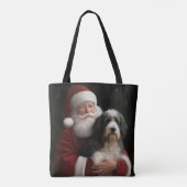 Bernedoodle met Sinterklaas Feestelijke Kerstmis Tote Bag (Achterkant)