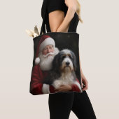 Bernedoodle met Sinterklaas Feestelijke Kerstmis Tote Bag (Dichtbij)