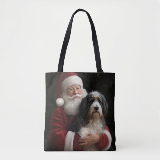 Bernedoodle met Sinterklaas Feestelijke Kerstmis Tote Bag (Voorkant)