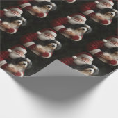 Bernedoodle met Sinterklaas Festive Kerst Cadeaupapier (Hoek)