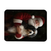 Bernedoodle met Sinterklaas Festive Kerstmis Magneet (Horizontaal)