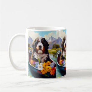 Bernedoodle op een peddel: Een landschappelijk avo Koffiemok