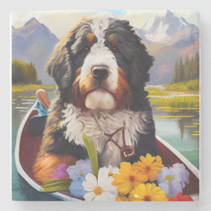 Bernedoodle op een peddel: Een landschappelijk avo Stenen Onderzetter