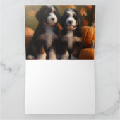 Bernedoodle Puppy Herfst Plezier Pompoen Kaart (Binnen)