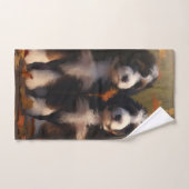 Bernedoodle Puppy Herfst Verrukking Pompoen Bad Handdoek (Handdoek)