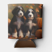 Bernedoodle Puppy Herfst Verrukking Pompoen Blikjeskoeler (Voorkant)