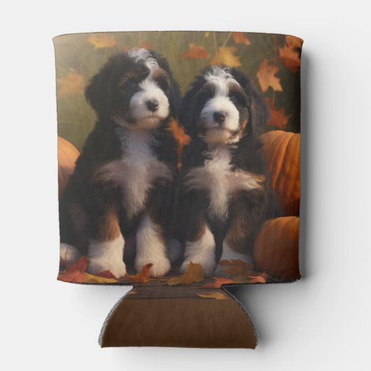 Bernedoodle Puppy Herfst Verrukking Pompoen Blikjeskoeler (Achterkant)