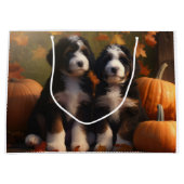 Bernedoodle Puppy Herfst Verrukking Pompoen Groot Cadeauzakje (Voorkant)