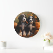 Bernedoodle Puppy Herfst Verrukking Pompoen Grote Klok (Huis)