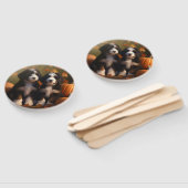 Bernedoodle Puppy Herfst Verrukking Pompoen Handwaaier (Niet-gemonteerd)