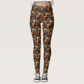 Bernedoodle Puppy Herfst Verrukking Pompoen Leggings (Voorkant)