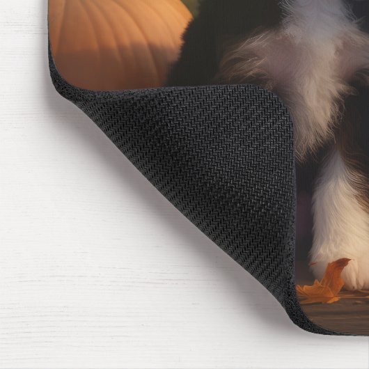 Bernedoodle Puppy Herfst Verrukking Pompoen Muismat (Hoek)