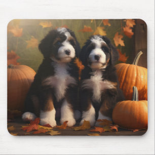 Bernedoodle Puppy Herfst Verrukking Pompoen Muismat