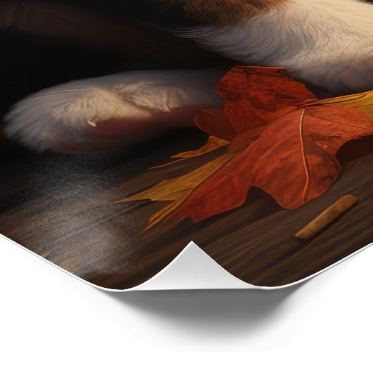 Bernedoodle Puppy Herfst Verrukking Pompoen Perfect Poster (Hoek)