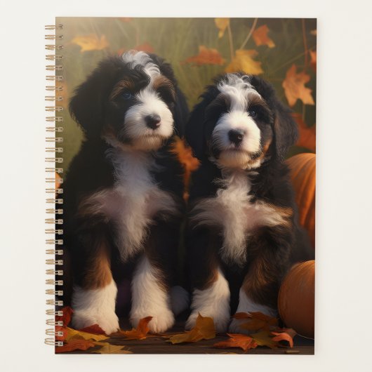 Bernedoodle Puppy Herfst Verrukking Pompoen Planner (Voorkant)
