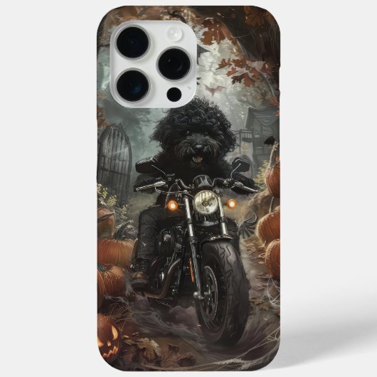 Bernedoodle Rijden Motorfiets Halloween Eng Case-Mate iPhone Case (Achterkant)
